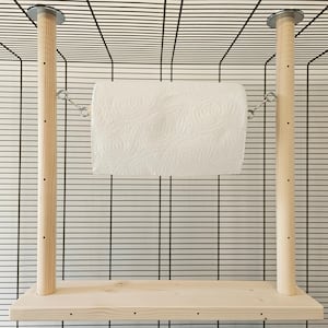 Pet Cage Sky Bridge & Toilet Roll Holder + Hooks - Accessories, Natural Enrichment, Shelf, Ledge, Pole, Perch, Chain, Toys, Rat, Mouse, Degu