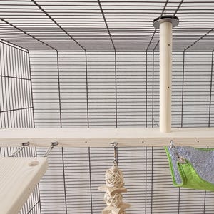 Pet Cage Sky Platform & Hooks (60cm) - Accessories, Natural Enrichment, Shelf, Ledge, Perch, Toys, Kiln-Dried Wood, Rat, Mouse, Degu, Bird