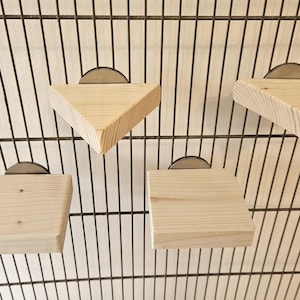 4x Pet Cage Ledge Shapes (4pcs) - Accessories, Platform, Shelf, Step, Fun Natural Enrichment, Rat, Mouse, Degu, Bird, Gerbil, Kiln-Dried