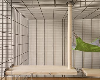 Pet Cage Sky Platform & Hooks (40cm) - Accessories, Natural Enrichment, Shelf, Ledge, Pole, Hammock, Hang Toys, Rat, Chinchilla, Degu, Bird
