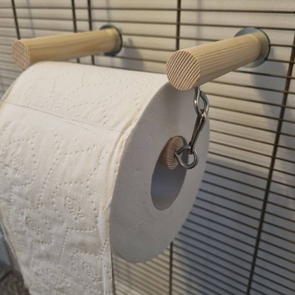 Pet Cage Toilet Roll Holder - Natural Toy, Boredom Breaker, Fun Enrichment, Accessories, Kiln-Dried Pine, Bedding, Small Animal, Rat, Degu