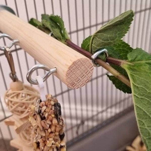 Cage Perch & Hooks - Accessories, Natural Enrichment, Hanging Toys, Kiln-Dried Pine, Small Animal, Rat, Mouse, Degu, Bird, Pet Supplies