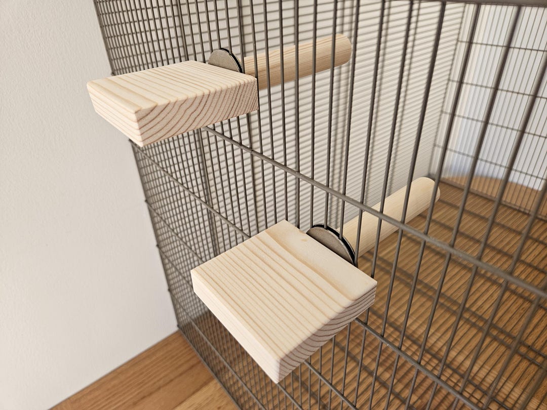 2x Dual-ended Cage Perch & Ledge Sets (4pcs) - Accessories, Natural ...