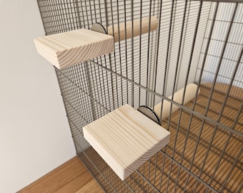 2x Dual-Ended Cage Perch & Ledge Sets (4pcs) - Accessories, Natural Enrichment, Rat, Mouse, Degu, Bird, Pet Supplies, Free Roam Fun