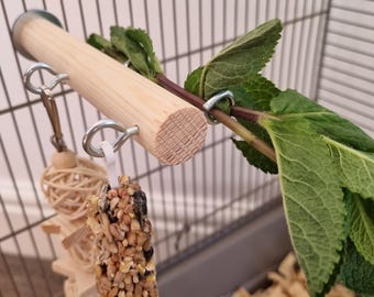 Cage Perch & Hooks - Accessories, Natural Enrichment, Hanging Toys, Kiln-Dried Pine, Small Animal, Rat, Mouse, Degu, Bird, Pet Supplies