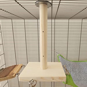 Hanging Pole Platform & Hooks - Pet Cage Accessories, Platform, Enrichment, Shelf, Ledge, Perch, Toys, Kiln-Dried, Rat, Mouse, Degu, Bird