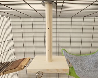 Hanging Pole Platform & Hooks *Discounted Solely Due To Cosmetic Imperfections* - Pet Cage Accessories, Platform Enrichment, Rat, Degu, 21cm