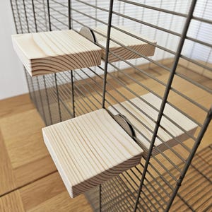 2x Dual-Ended Cage Ledge Sets (4pcs) - Accessories, Natural Enrichment, Hanging Toys, Small Animal, Rat, Mouse, Degu, Bird, Pet Supplies