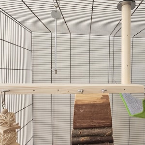 Pet Cage Sky Platform & Hooks (40cm) - Accessories, Natural Enrichment, Shelf, Ledge, Pole, Hammock, Hang Toys, Rat, Chinchilla, Degu, Bird