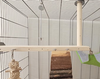 Pet Cage Sky Platform & Hooks (40cm) - Accessories, Natural Enrichment, Shelf, Ledge, Pole, Hammock, Hang Toys, Rat, Chinchilla, Degu, Bird