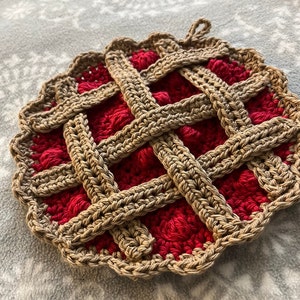 Cherry Pie Potholder CROCHET PATTERN image 2