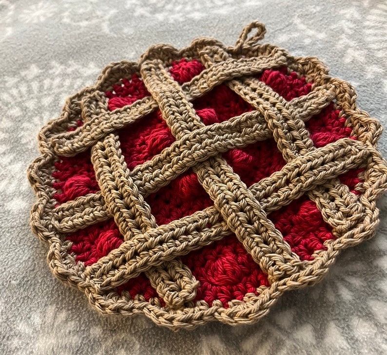 Cherry Pie Potholder CROCHET PATTERN image 2