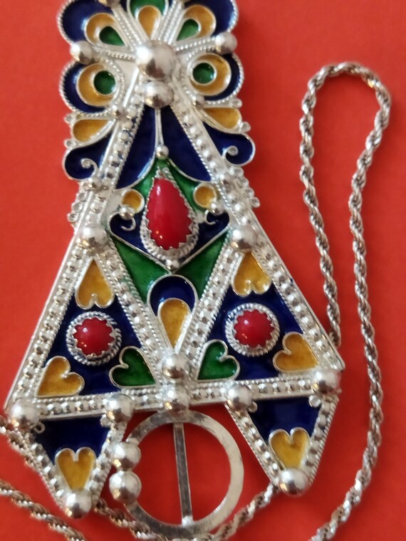 Collier Berbère Chaîne En Argent Avec Fibule - Bijou Ethnique Neuf Avec étiquettes