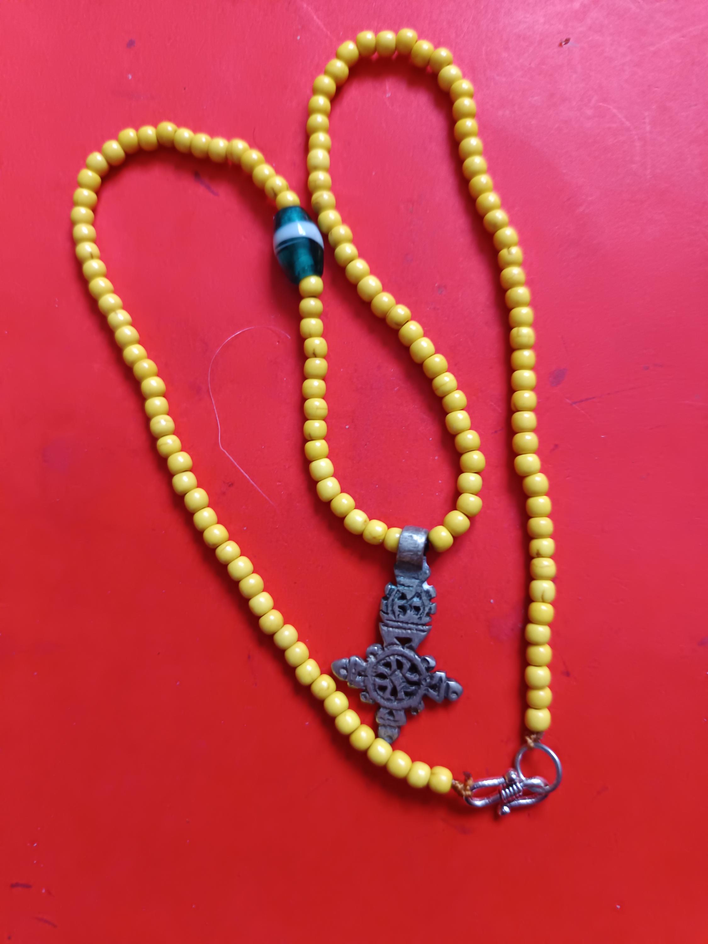 Collier Vintage Ethnique Avec Croix - Occasion, Style Bohème