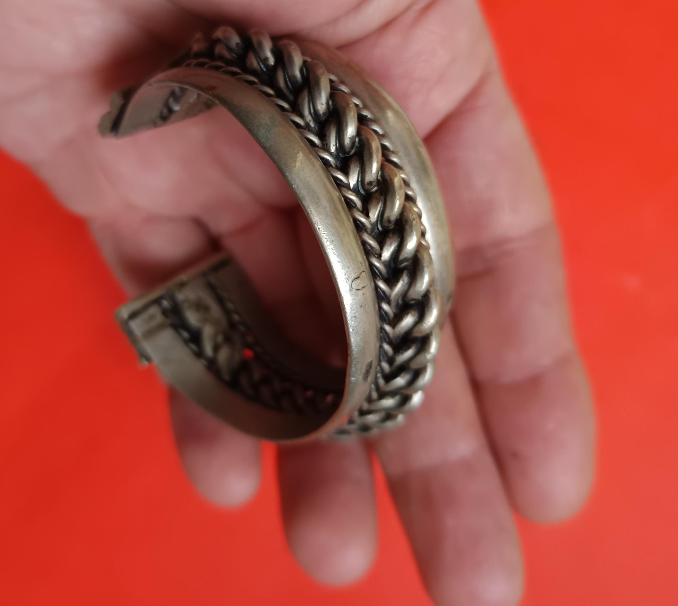Bracelet Vintage Orientaliste En Métal - Style Ethnique, Fabriqué En France