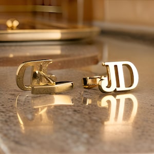 Initial Silver Cuff Links, Personalized Silver Cuff Links, Custom Name Cuff Links, Handmade Silver Cuff Links