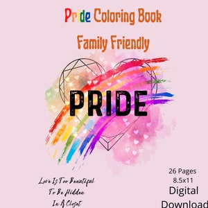 Pride Coloring Book Family Friendly  Coloring  - Digital Download- Printable