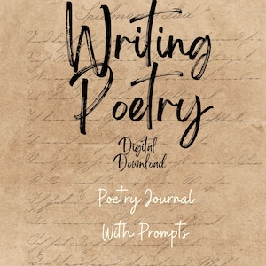 Diario di poesia con suggerimenti - Impara a scrivere poesie - Download digitale immediato e stampabile PDF