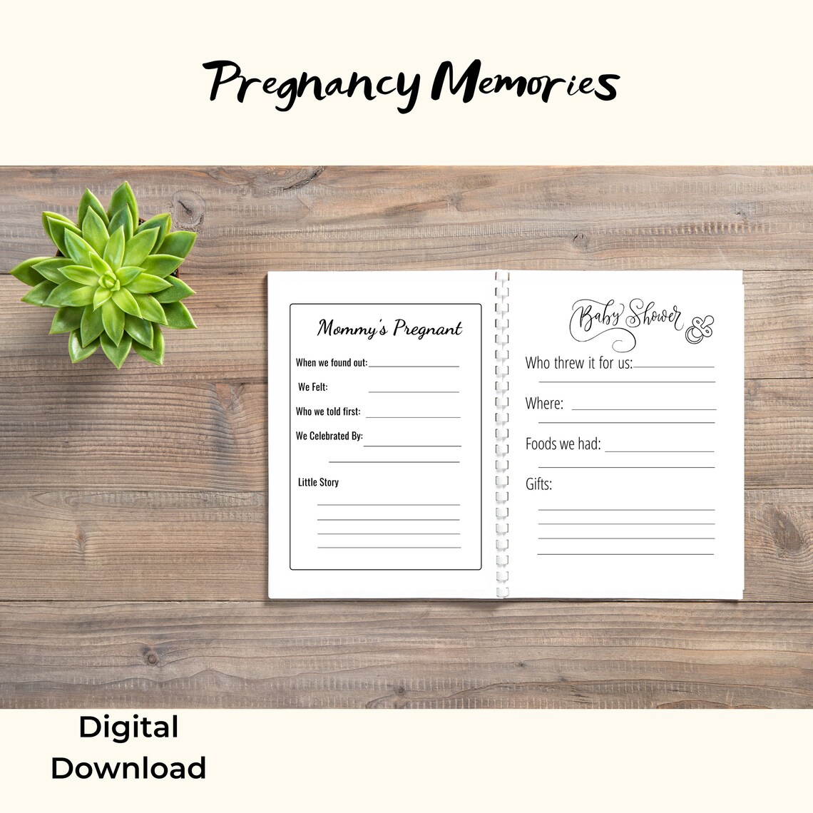 Baby's First Memory Book Printable/ Digital Download Printable Baby