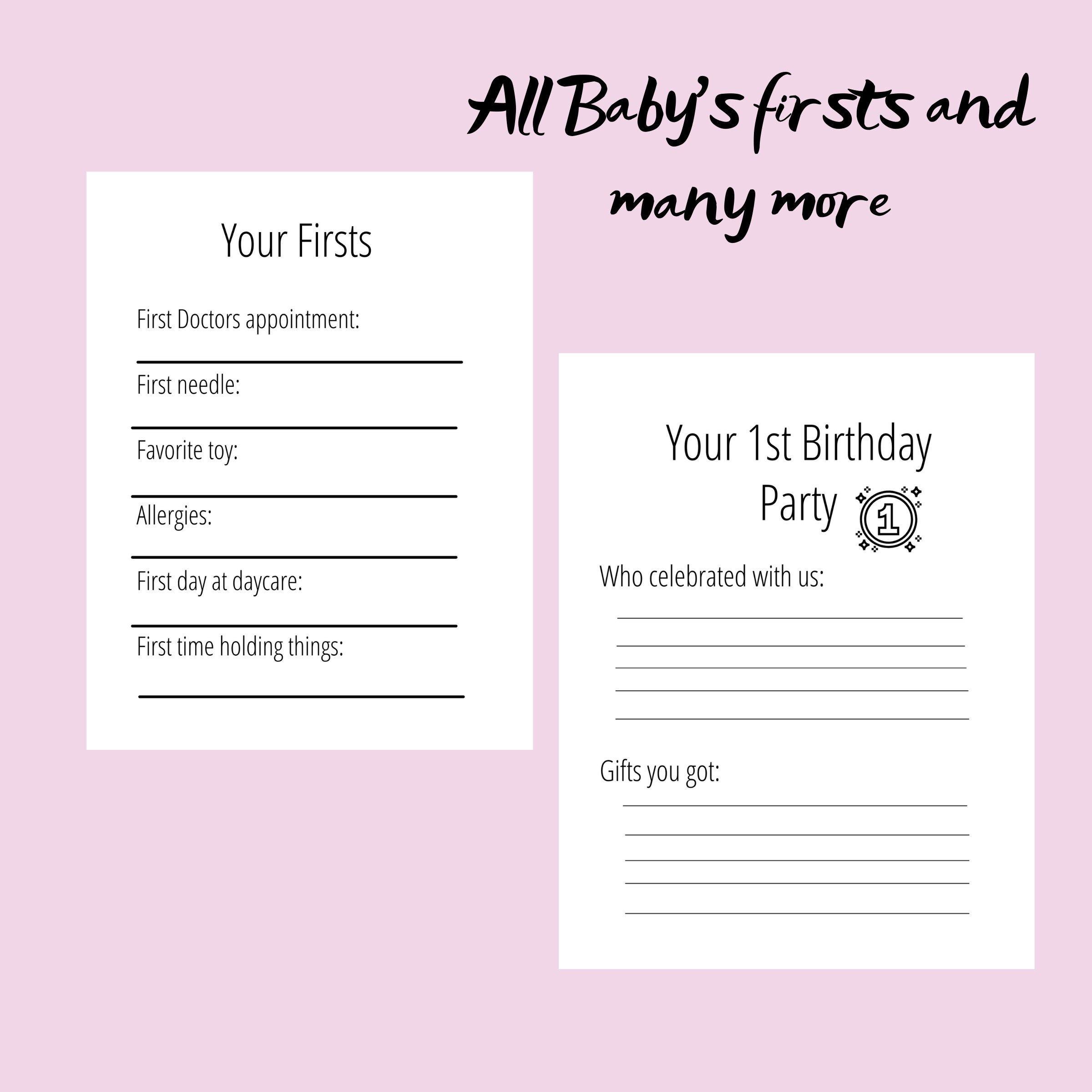 Baby's First Memory Book Printable/ Digital Download - Etsy