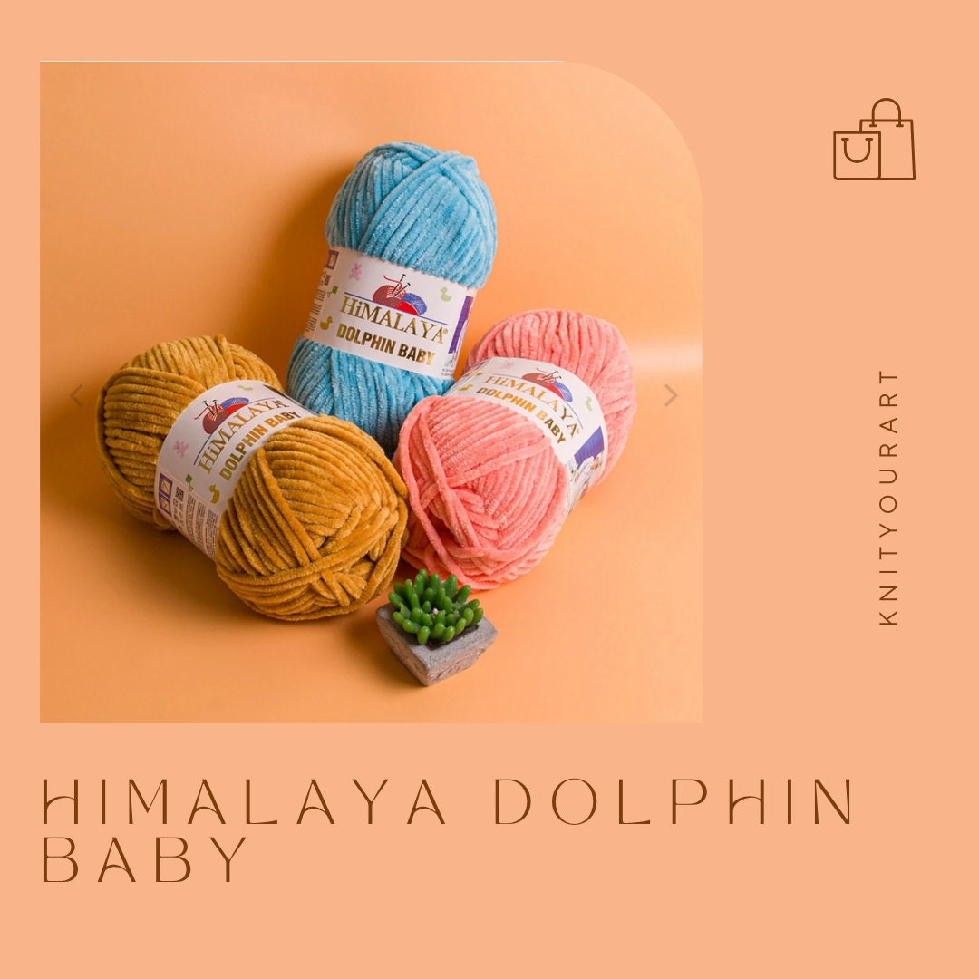 Himalaya Dolphin - Ovillo de lana para bebé, 100% micropoliéster, lote de 2  unidades, 264 yardas, 2 x 3.53 oz, súper voluminoso: 6 hilos de chenilla