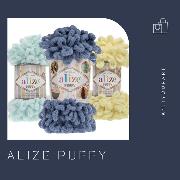 Alize Puffy, Blanket Yarn, Soft Yarn, Baby Yarn, No Needles No Hooks, Silky, Colorful Yarn , Novelty Baby Yarn, Loop Yarn, Chunky Yarn