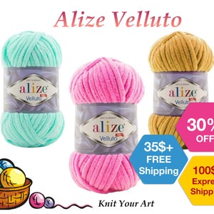 Alize Velluto 100gr 68mt Velvet Yarn Plush Yarn Knitting Yarn Baby Blanket  Crochet Yarn, Baby Blanket Yarn Yarn Chenille Yarn Winter Yarn 