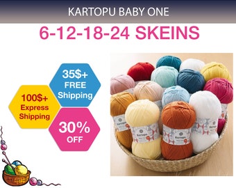 6- 12-18-24 Skeins Kartopu Baby One, Acrylic Yarn, Baby Yarn, Anti Pilling Yarn, Autumn Winter Collection, Baby Yarn,Express Free Shipping