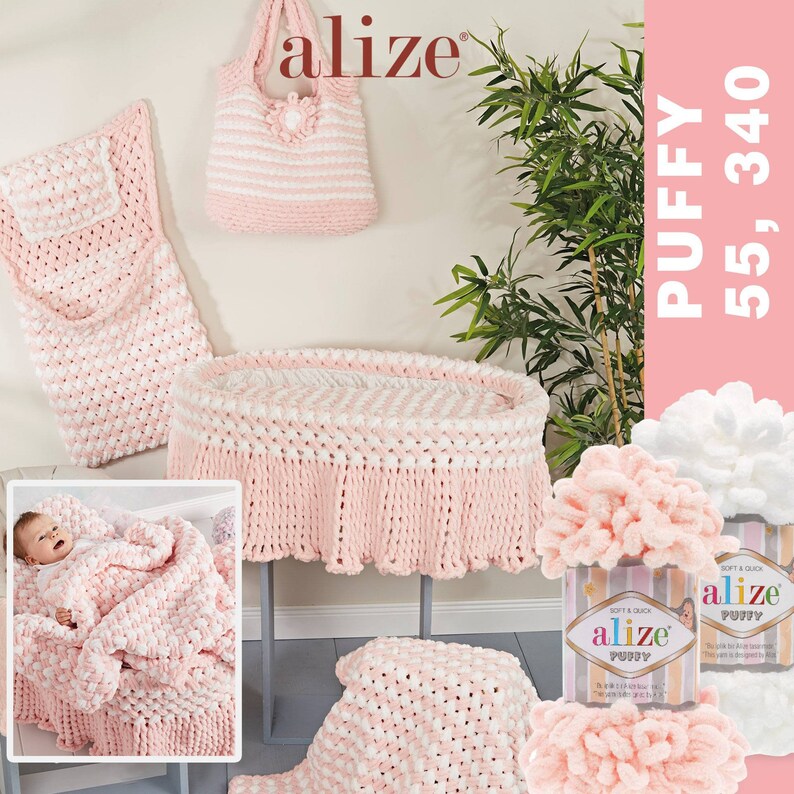 Alize Puffy Blanket Yarn Soft Yarn Baby Yarn No Needles No Etsy