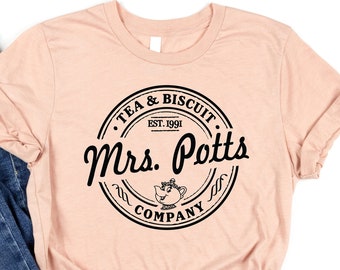 Mrs Potts Tea Biscuit Company, Beauty And The Beast Shirt, Beauty And The Beast Gift, Disney Shirts, Disney Tshirt, Disney T Shirt