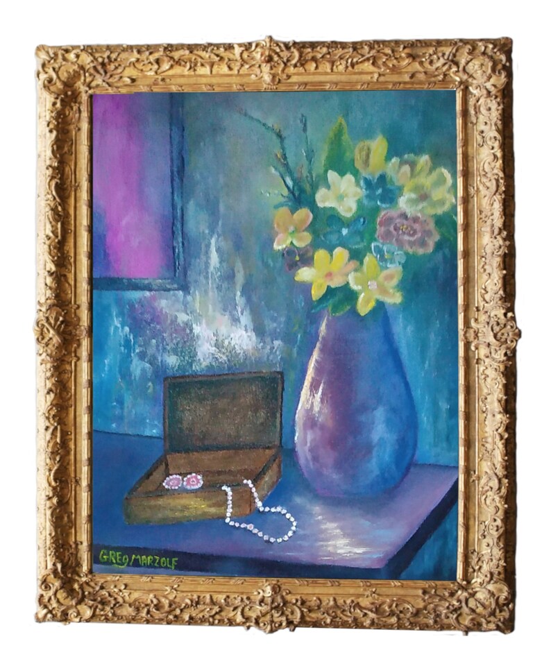 14x18 Original Oil Paint Wall Art of Vibrant Yellow Flowers Etsy