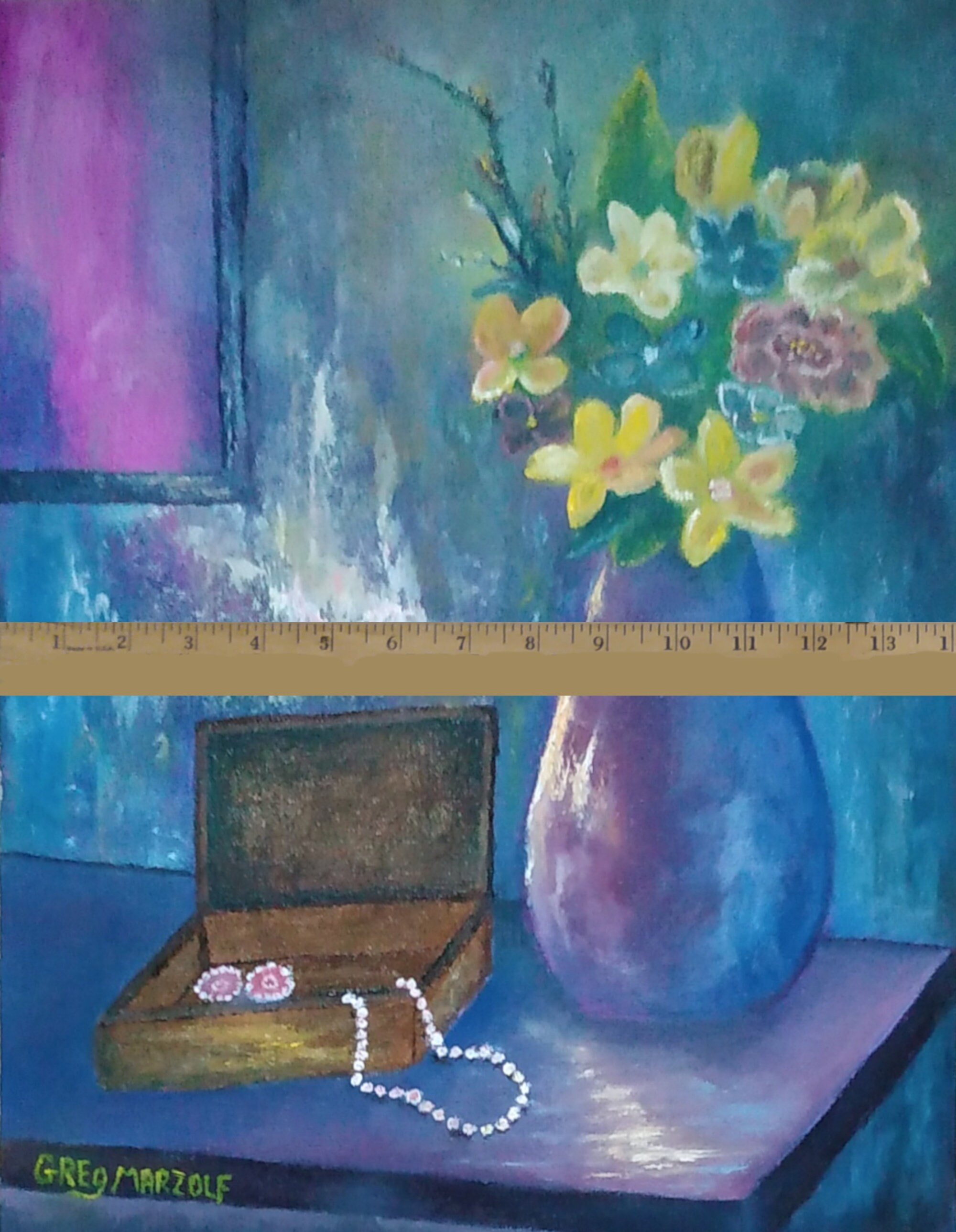 14x18 Original Oil Paint Wall Art of Vibrant Yellow Flowers Etsy