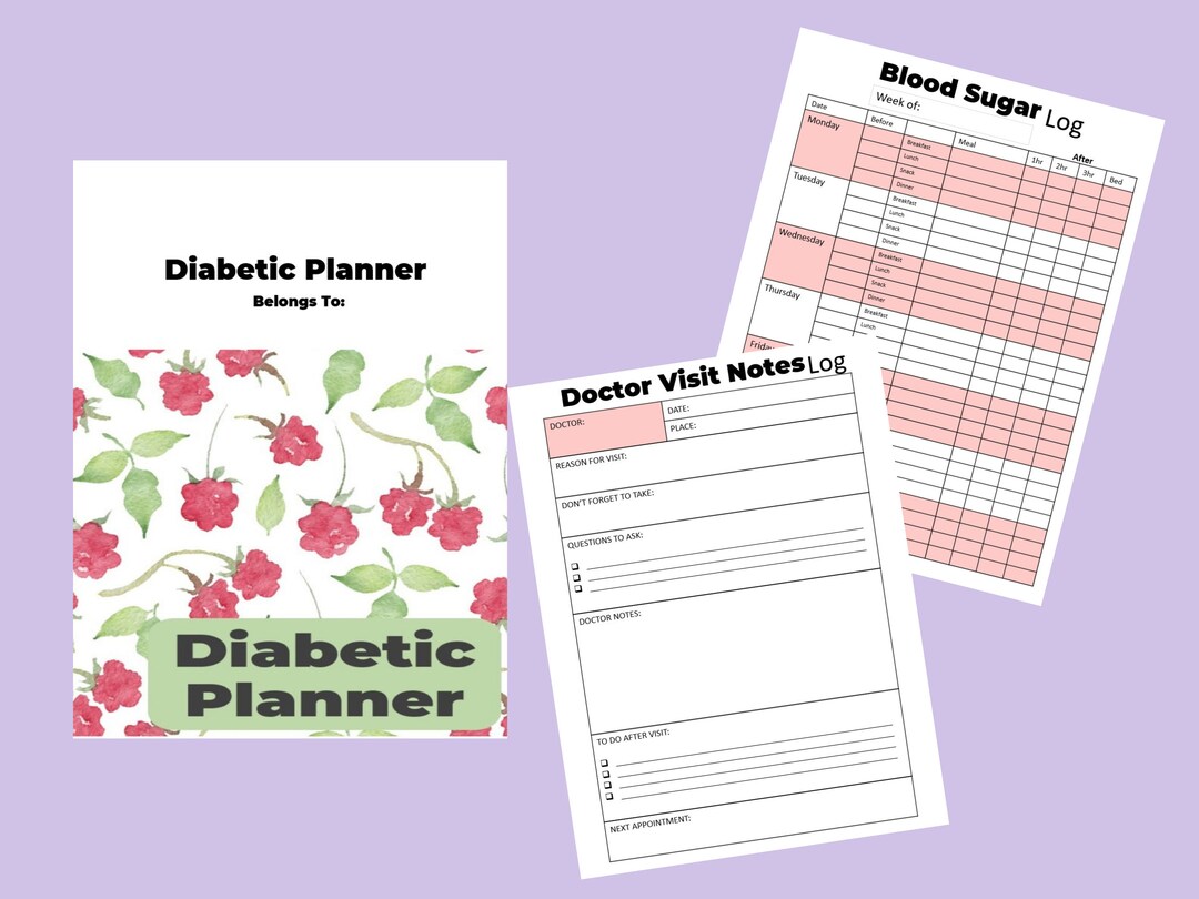 Printable Diabetic Planner and Tracker Etsy