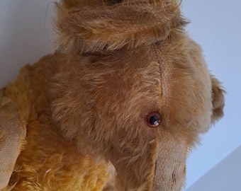 Riesiger, etwa 27 Zoll/68–70 cm großer antiker Teddybär zur Restaurierung
