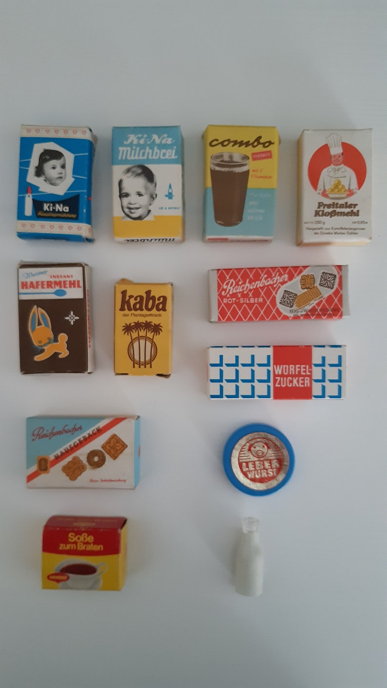 Vintage German Miniature Food and Beverage Items Vintage Dollhouse Food ...