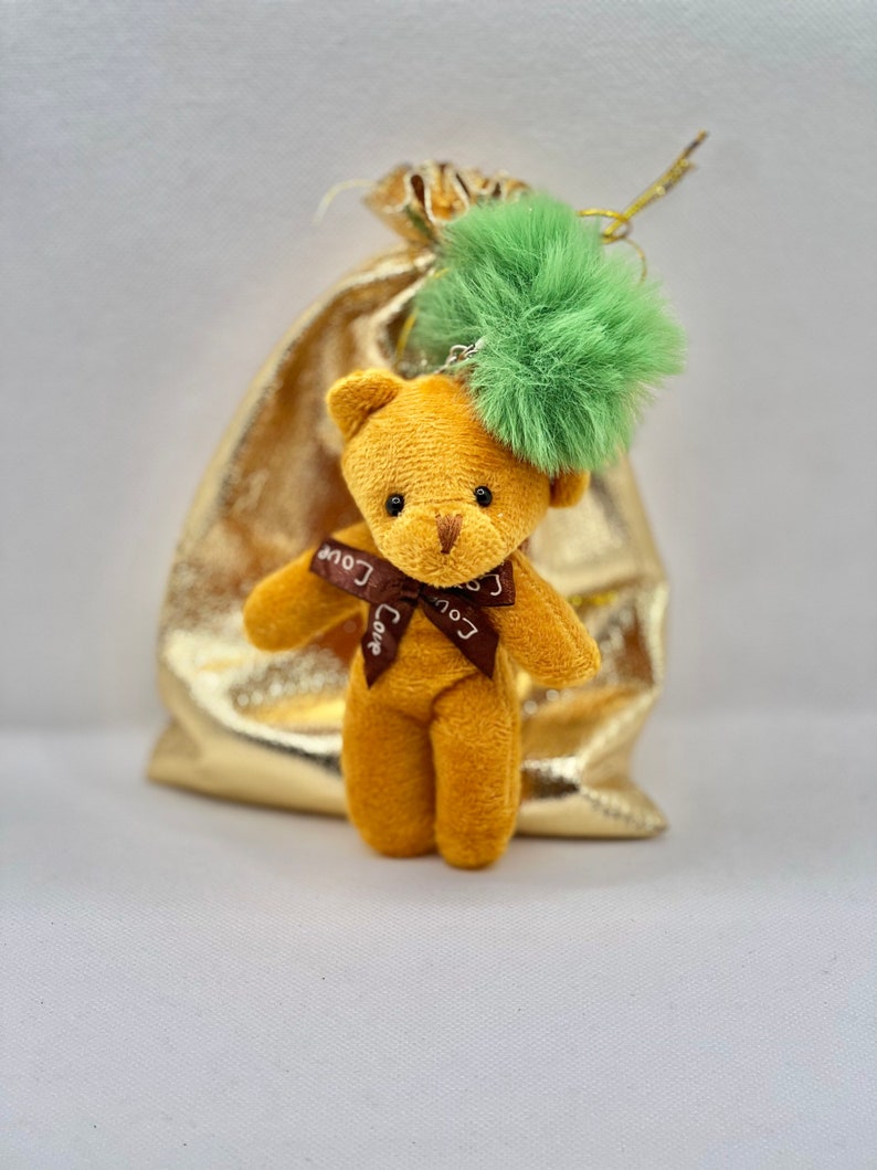Brown Bears Keychains With Pom Poms Etsy