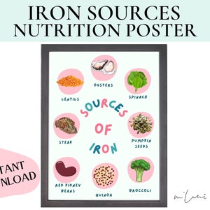 Póster educativo de Iron Sources / Póster para niños / Póster para niños / Infografía / Descarga digital / Descarga instantánea / Sala de juegos / Arte mural
