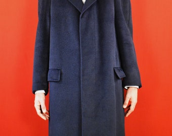 Trench-coat en laine vintage allemand - Laine d'alpaga - Long manteau pelucheux - Manteau en laine fait main des années 70 - Sartoriale