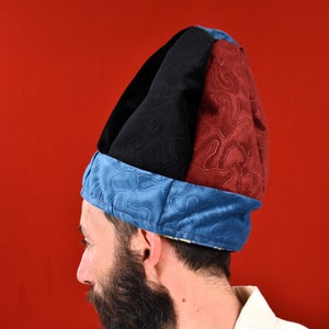 Handmade Brocade Goblin Hat: Italian Doubleface Silky Bohemian Accessory
