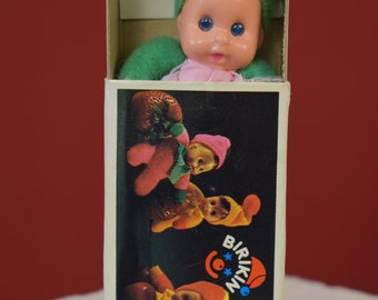 Italian Vintage 70s Pocket Doll - Match Box Collectors Doll - Birikin Lucky Charm  - Tiny Doll - With original Box