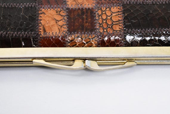 1970s Exotic Python Frame Bag – Convertible Gold … - image 19