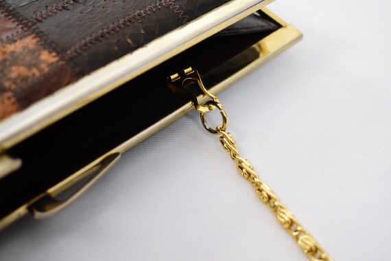 1970s Exotic Python Frame Bag – Convertible Gold … - image 16