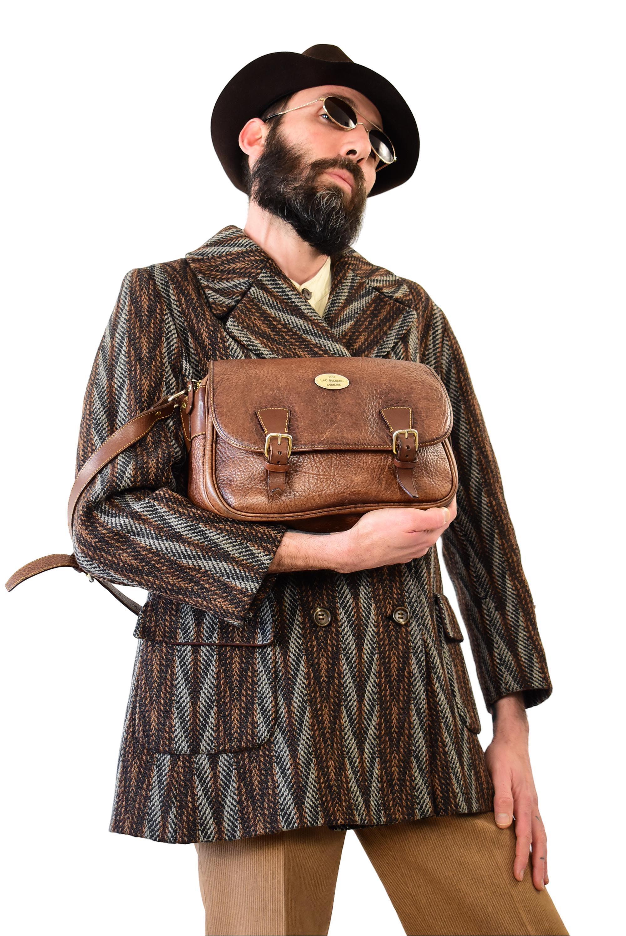 Vintage Boldrini Leather Bag | Italian Crossbody Satchel | Full Grain Brown Shoulder Bag | Unisex Handmade Gift | Artisan Quiet Luxury Purse