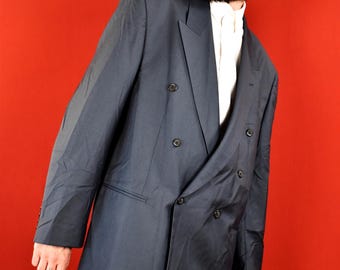 Vintage 70s Italian Wool Blazer | Tailored Double-breasted Men's