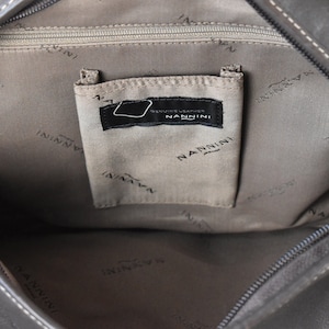 NANNINI Luxurious Shoulderbag 90s Y2K Brown Leather Handbag Vintage Purse Baguette bag Kellybag Bowler Totebag Shopper image 8