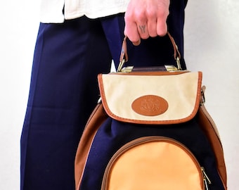 Vintage Kenzia Monogram Satchel: Italian Leather Briefcase  display picture 3