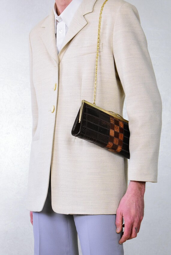 1970s Exotic Python Frame Bag – Convertible Gold … - image 4