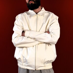 Vintage 80s Italian Cotton Bomber Jacket | Deadstock Minimalist Coat, Unisex | Cult Mod Style
