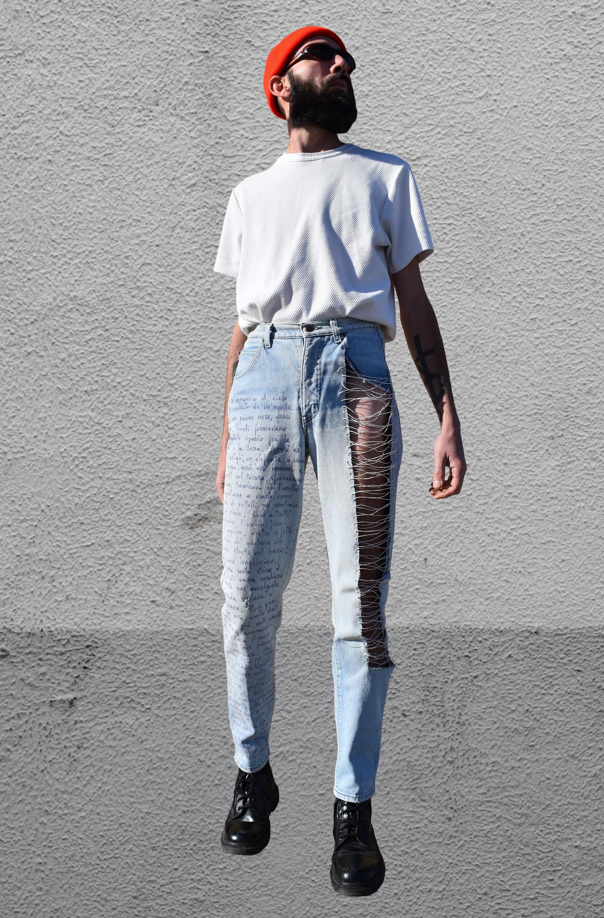 Vintage 80s Valentino Jeans: Hand-painted Italian Denim With