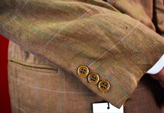 Italian Vintage Linen Blazer - Italian Men's Suit… - image 8
